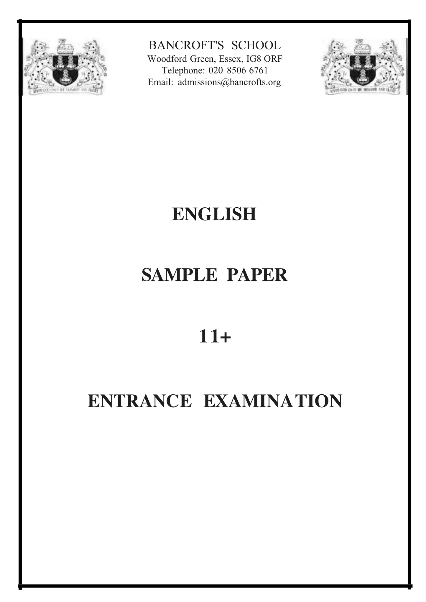 101 English 11+ Papers