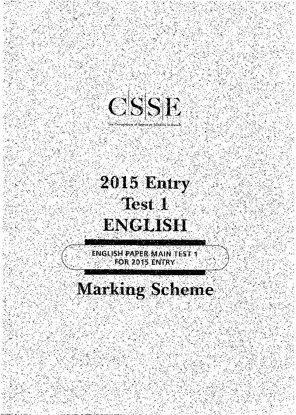 Southend High School for Boys: 11+ English (2015)