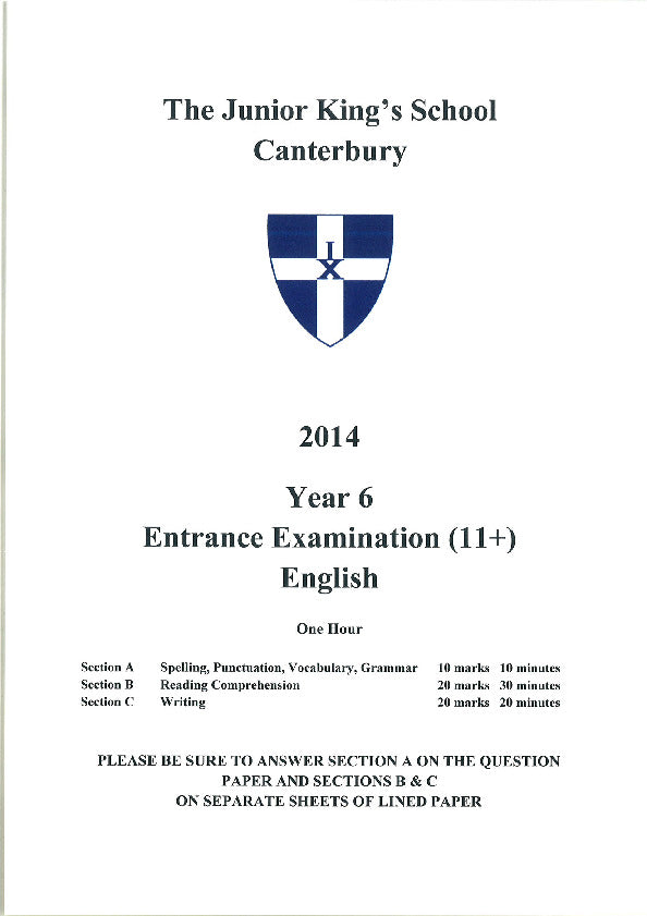The Junior King's School Canterbury English Papers Collection
