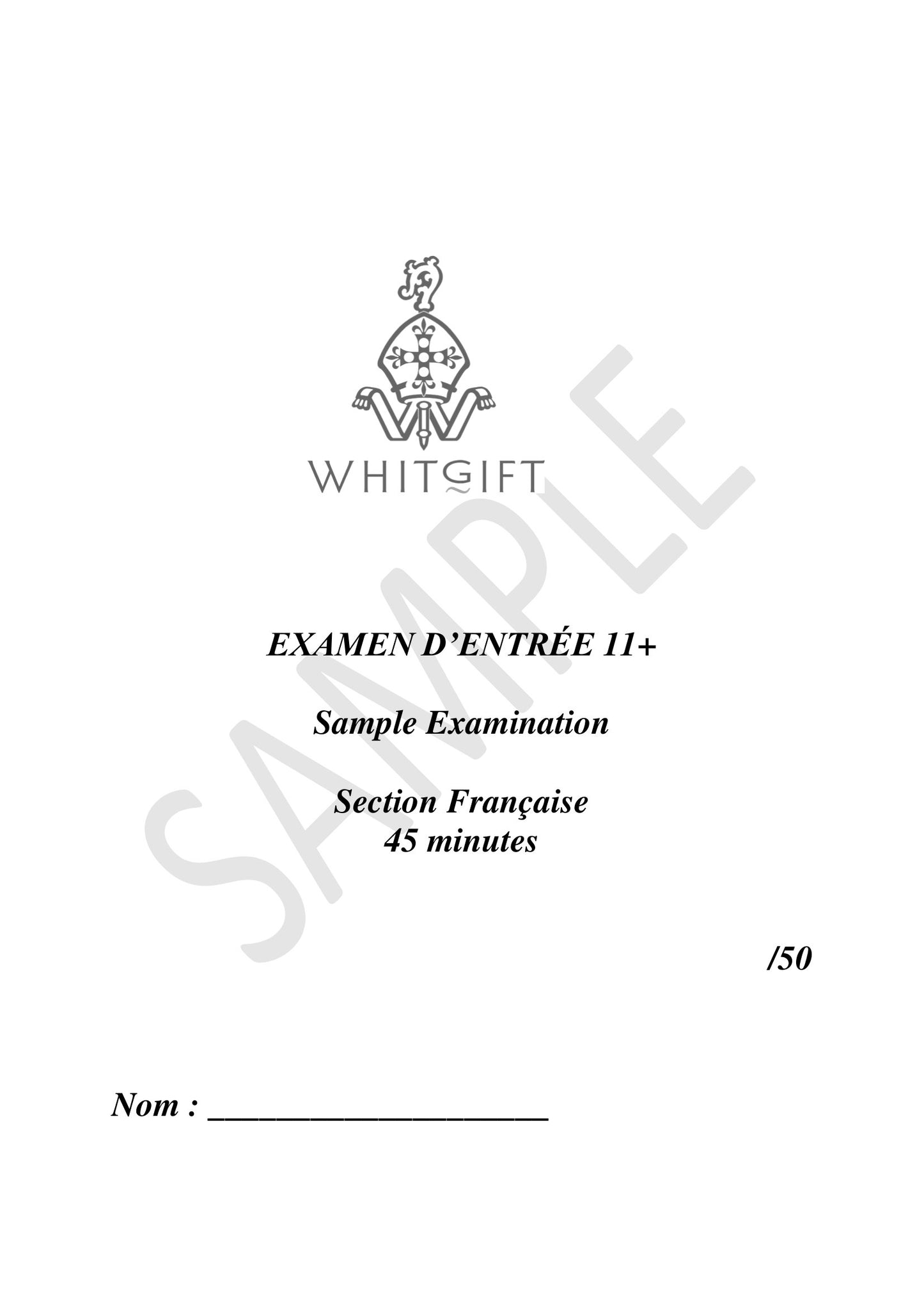 Whitgift School: 11+ French