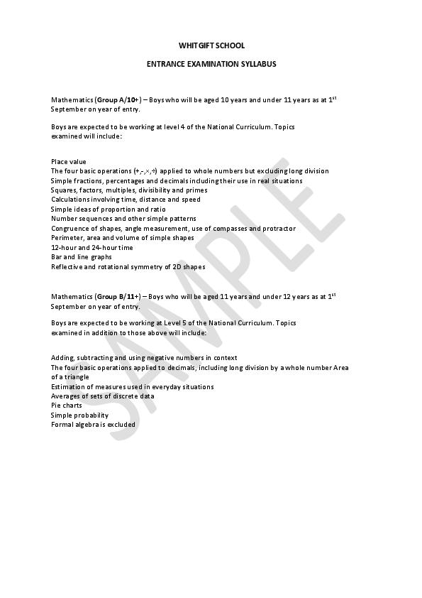 The Trinity School of John Whitgift: 11+ Maths [374]