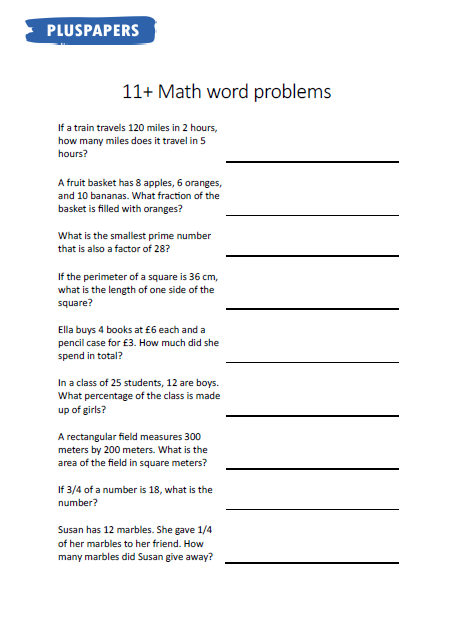 The ultimate 11+ Maths Word Problems – 11plusPrep