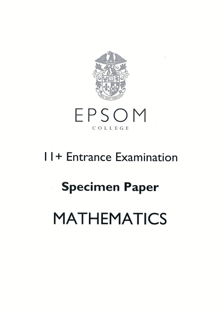 Epsom College: 11+ Maths [143]