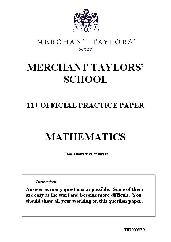 Merchant Taylors': 11+ Maths  [149]