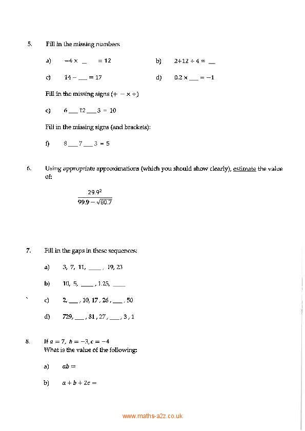 Oundle: 11+ Maths (2012) [150]