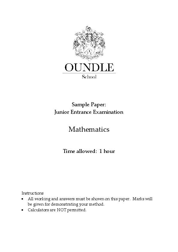 Oundle: 11+ Maths (2018) [181]