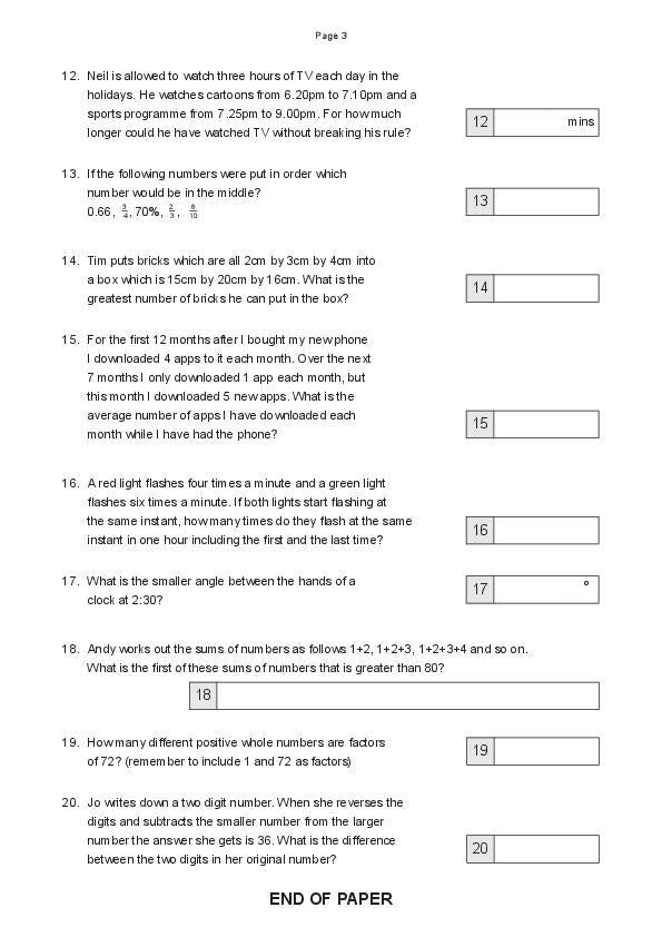 The Manchester Grammar School: 11+ Maths (2012) [187]