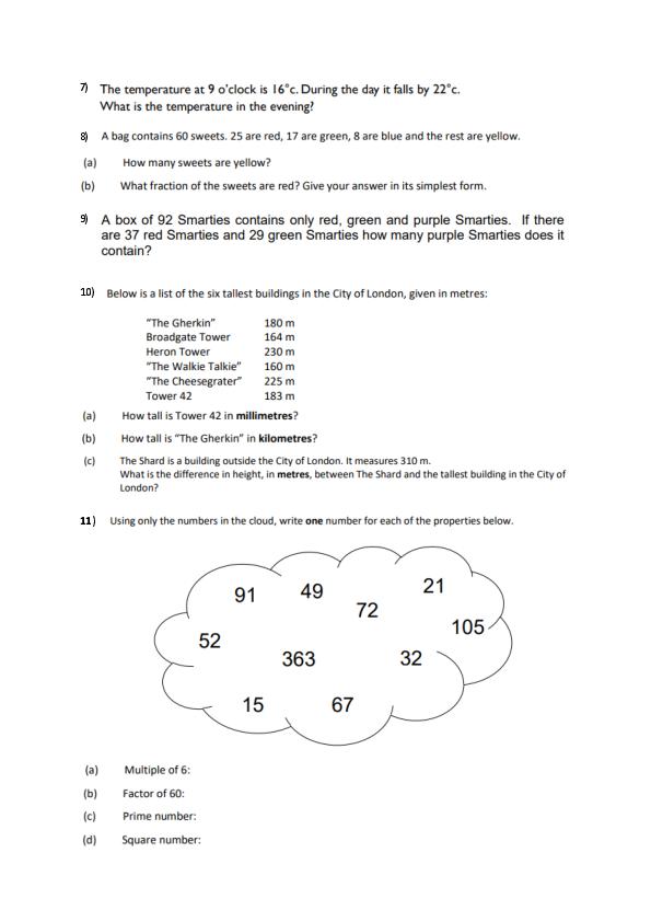 Queenswood School: 11+ Maths  [210]