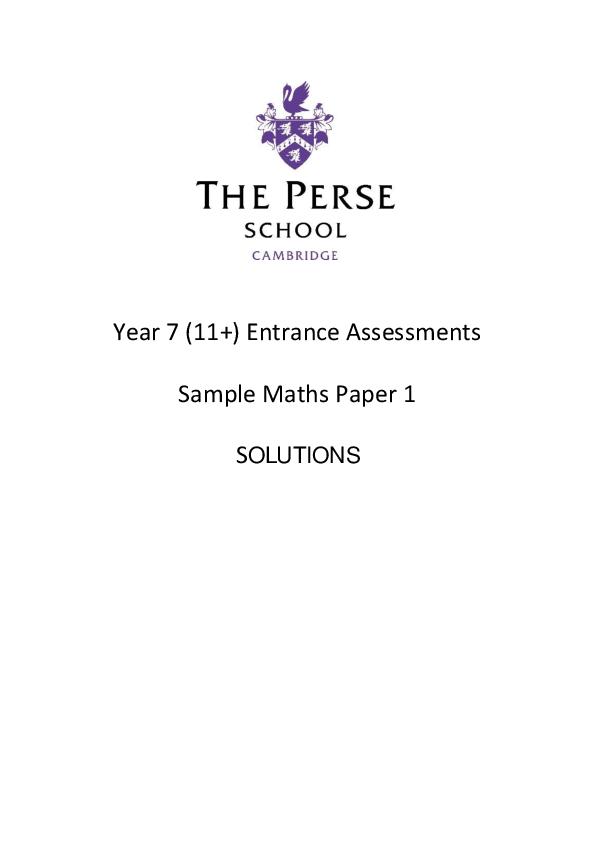 The Perse Upper School Cambridge: 11+ Maths (2021) [216]
