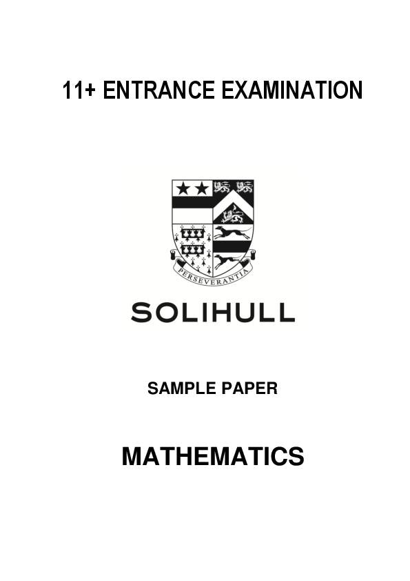 Solihull: 11+ Maths  [232]