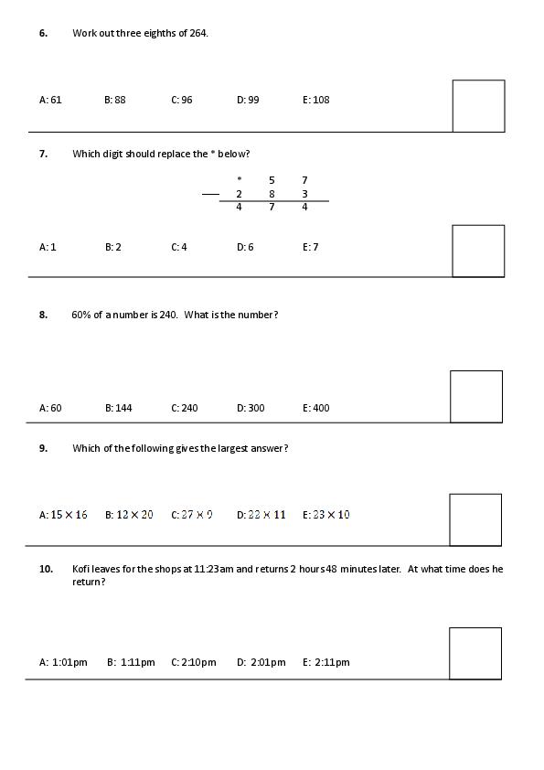 Latymer Upper School: 11+ Maths (2020) [233]