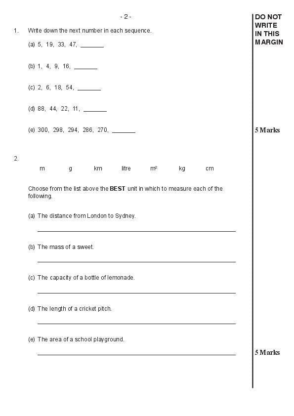 Manchester Grammar School: 11+ Maths (2010) [261]