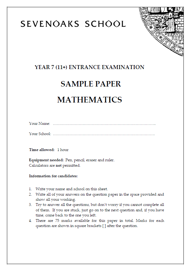 Sevenoaks: 11+ Maths [293]