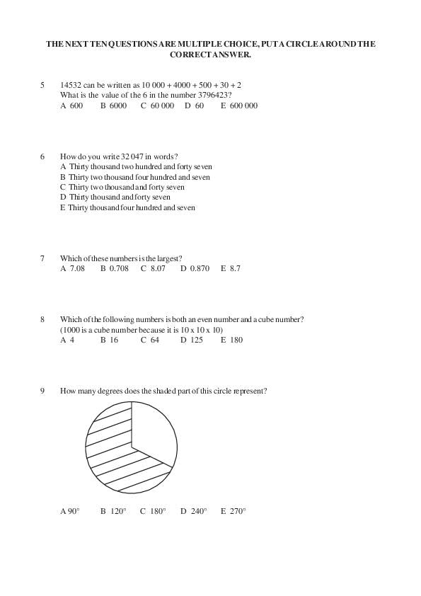 Alleyn's School: 11+ Maths  [Version: 1] [3]