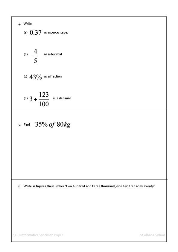 St Albans School: 11+ Maths [303]