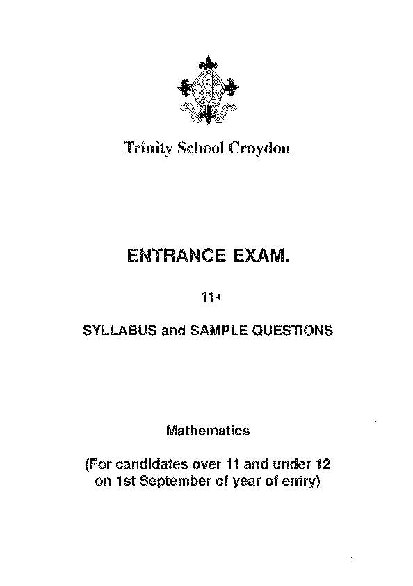 Trinity School Croydon: 11+   [313]