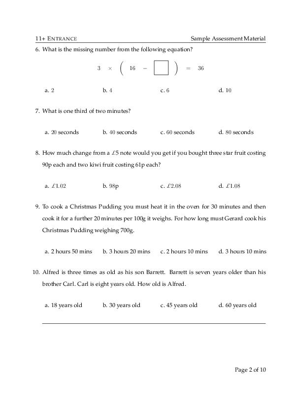 The Leys: 11+ Maths [314]