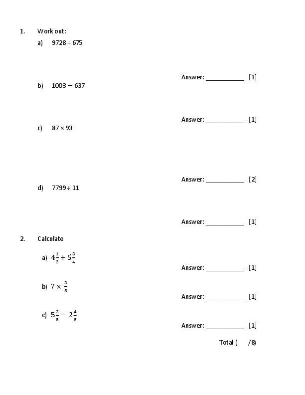 Warwick School: 11+ Maths [317]