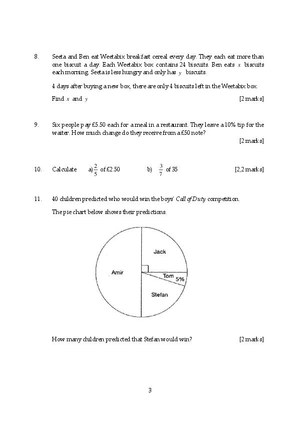 Sevenoaks: 11+ Maths (2011) [320]