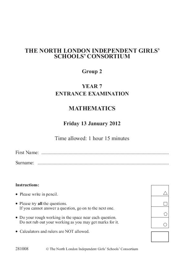 St James Senior Girl’s School: 11+ Maths (2012) [49]