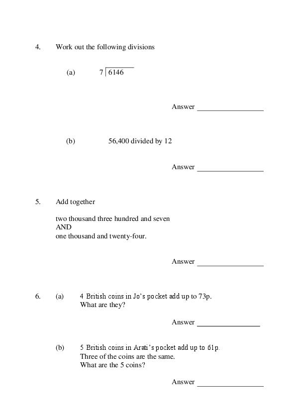 Emanuel School: 11+ Maths  [Version: 4]  [63]