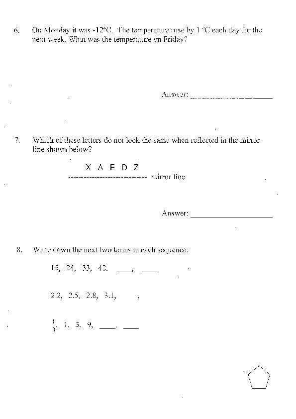 Godolphin and Latymer: 11+ Maths (2009) [94]