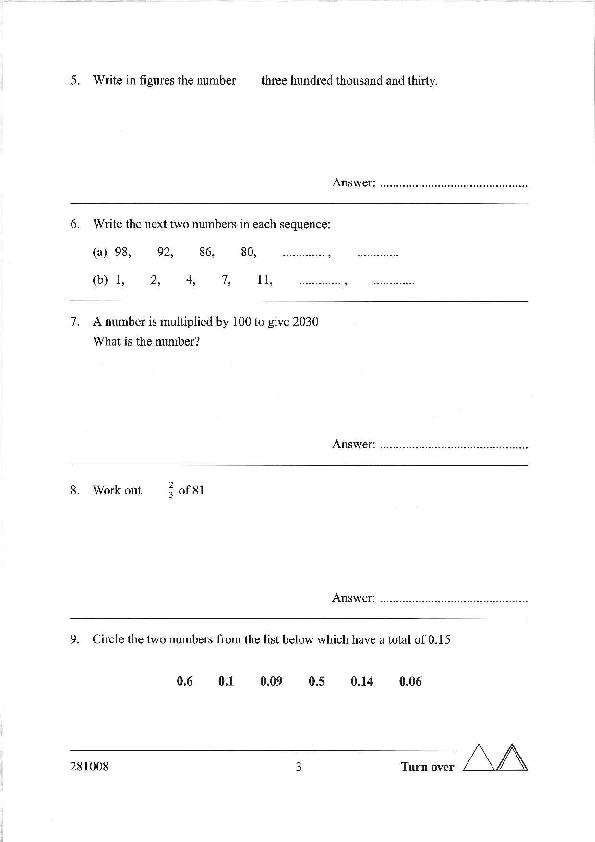 St Augustine’s Priory: 11+ Maths (2012) [96]