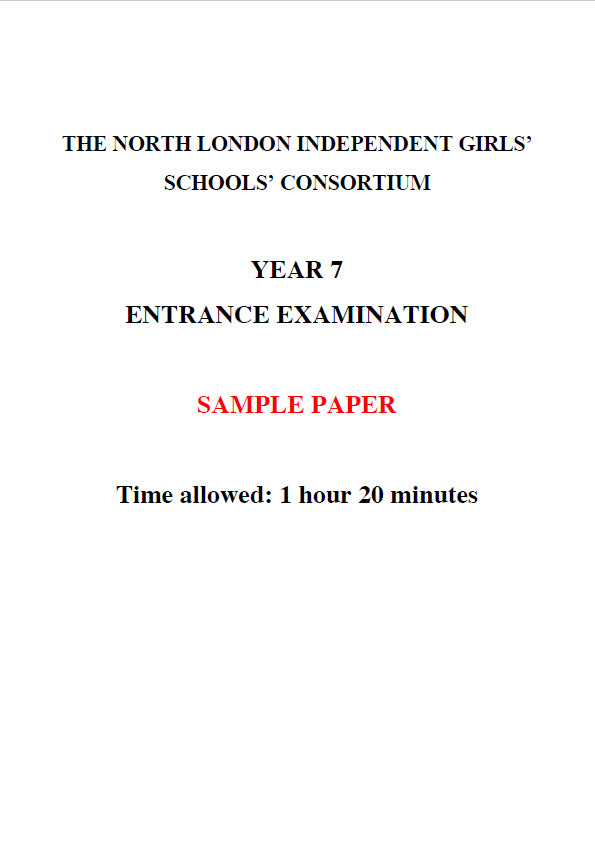 St James Senior Girl’s School: 11+ English  [Version: 1]