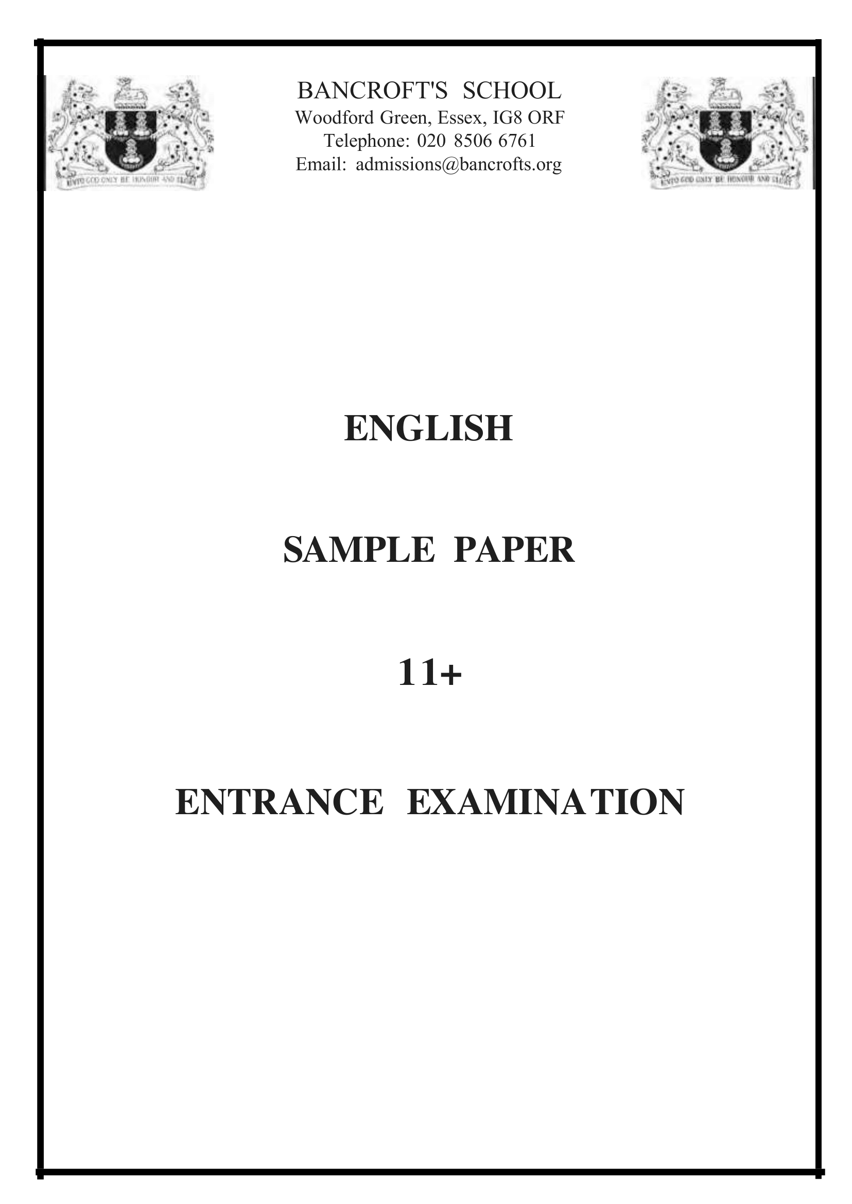 101 English 11+ Papers