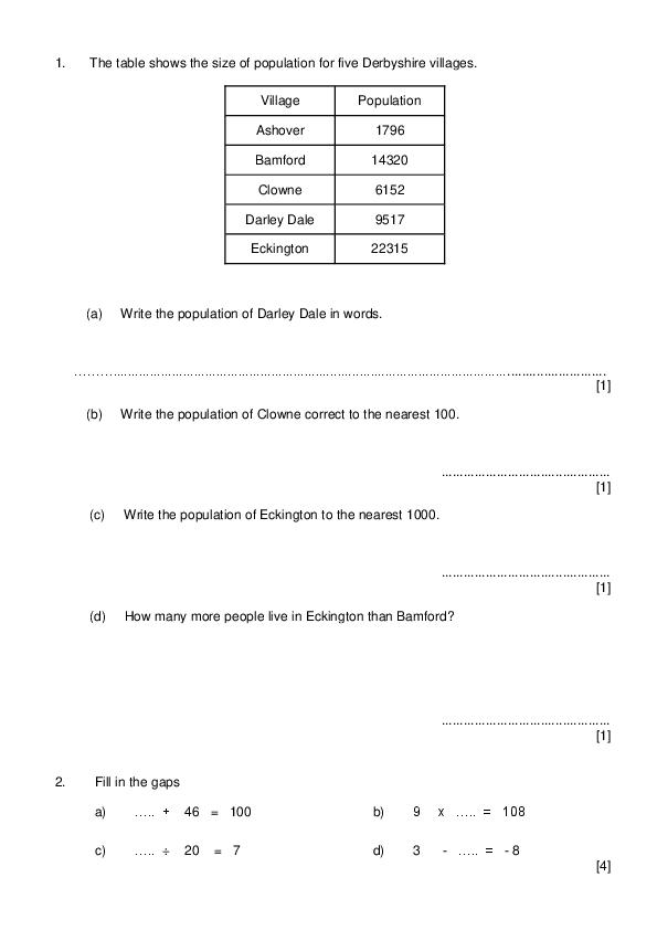 Aldenham School: 11+ Maths  [Version: 2] [2]