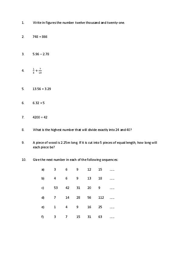 Cheadle Hulme School: 11+ Maths [17]