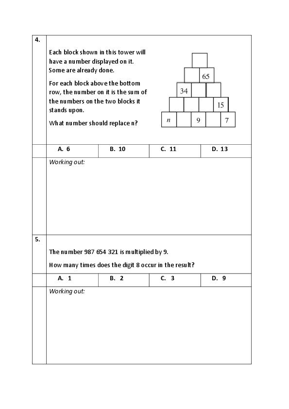 Eltham College: 11+ Maths (2019) [27]
