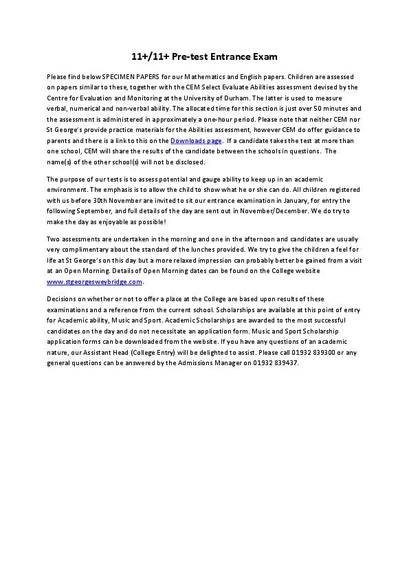 St George's College: 11+ Maths [35]