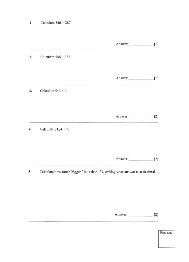 Dulwich College: 11+ Maths  [Version: 1]  [52]
