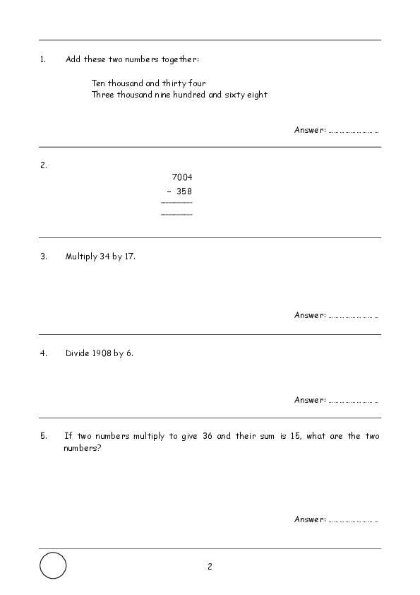 More House School: 11+ Maths (2008) [38]