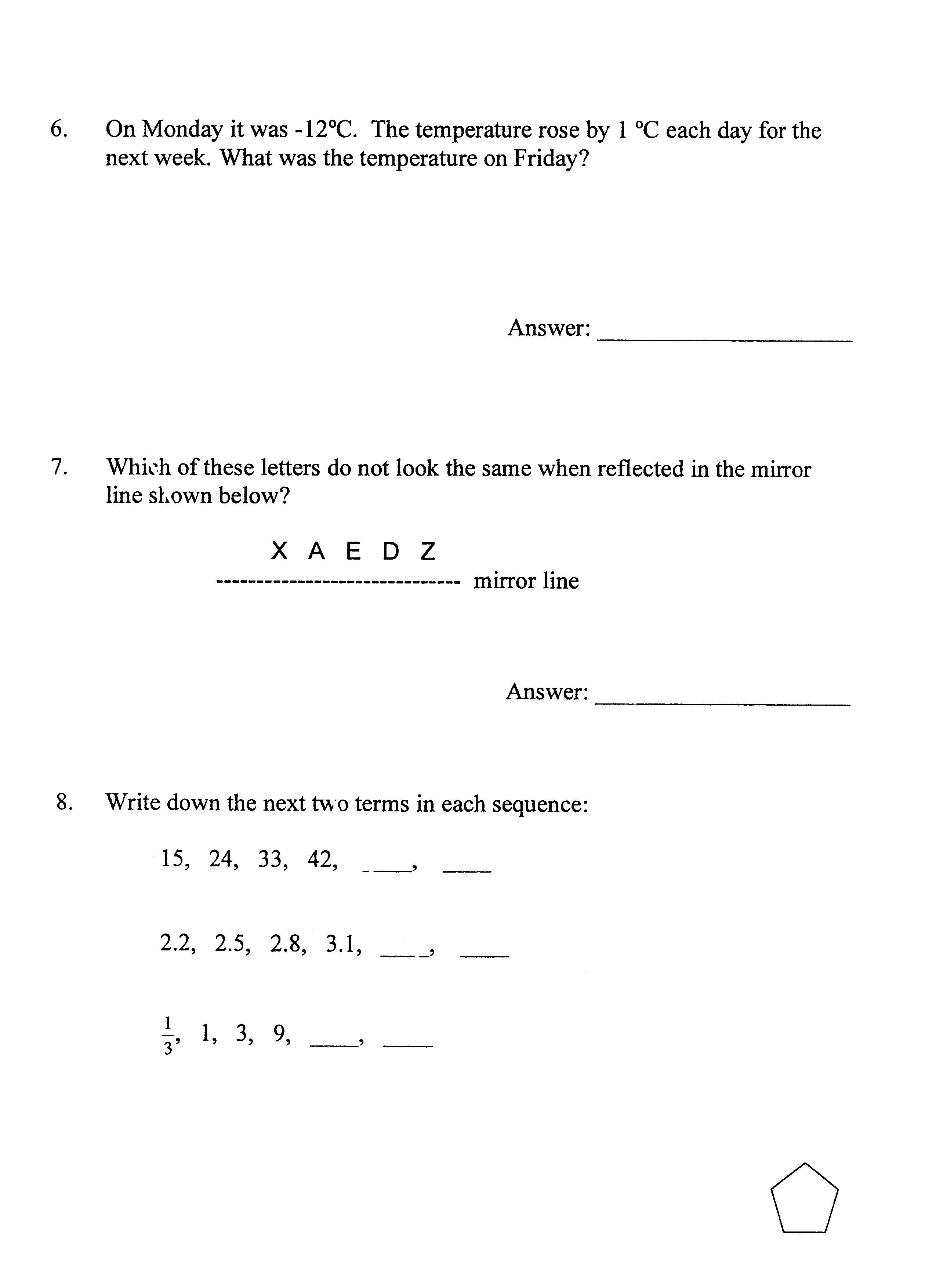 North London Collegiate School: 11+ Maths (2009) [99]