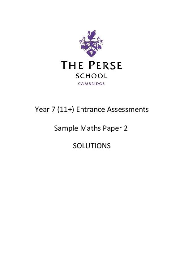 The Perse Upper School Cambridge: 11+ Maths (2021) [223]