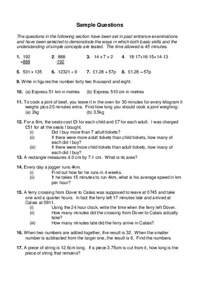 St George's College, Weybridge: 11+ Maths  [266]