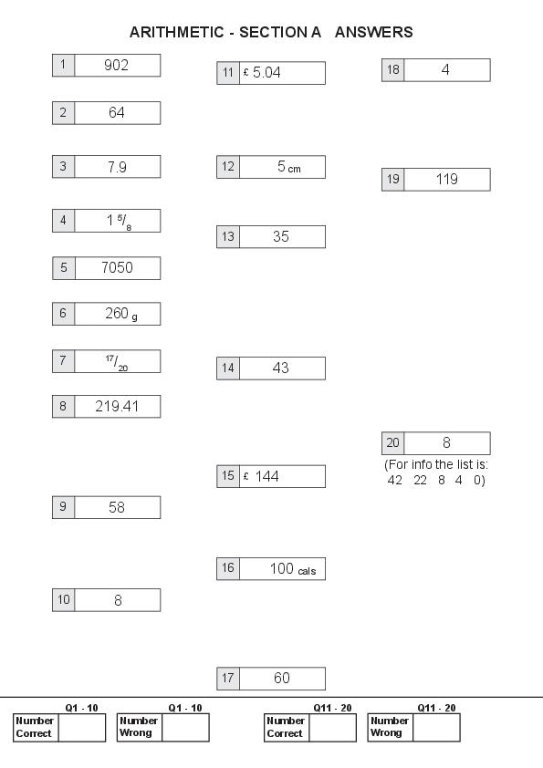 The Manchester Grammar School: 11+ Maths Answer Sheet (2018) [271]