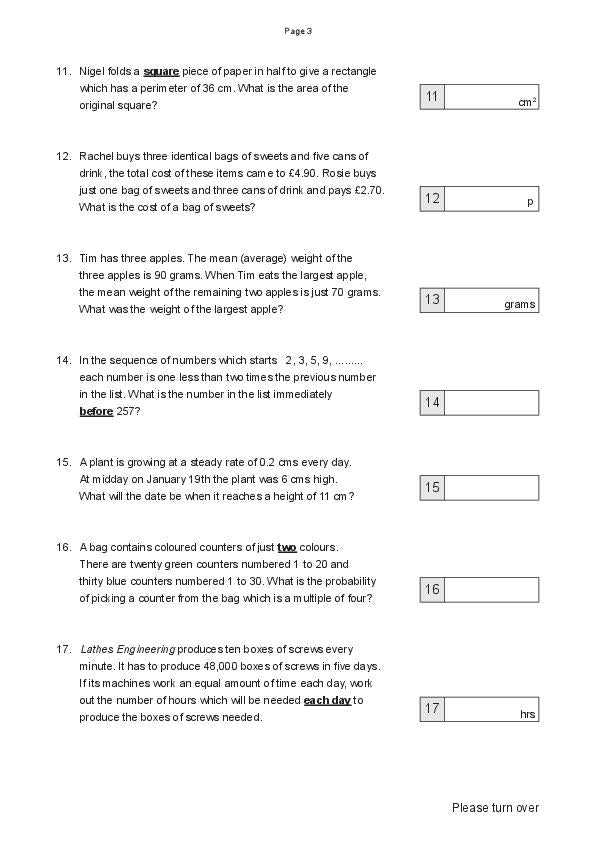Manchester Grammar School: 11+ Maths (2016) [274]
