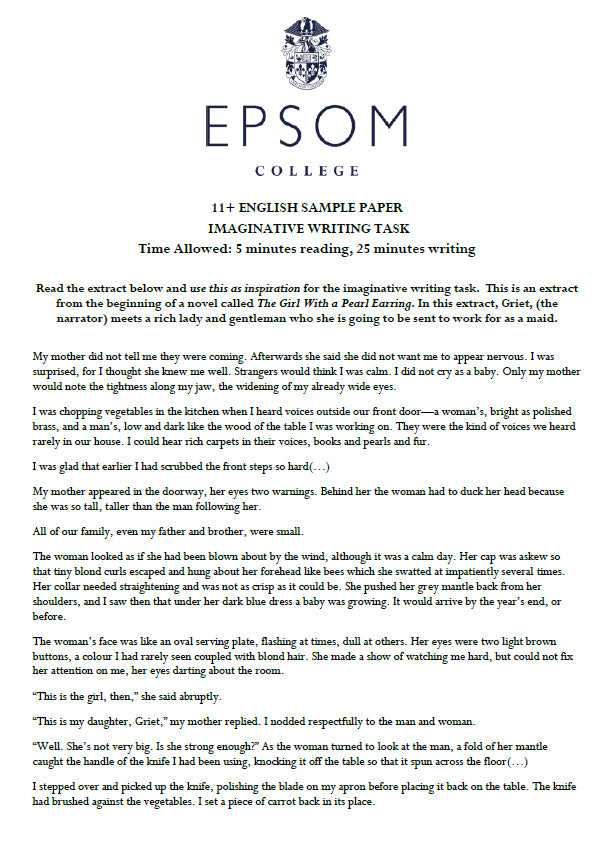 Epsom College: 11+ English  [Version: 1]