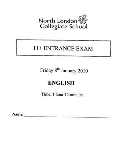 North London Collegiate School: 11+ English (2010)