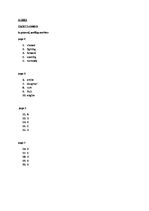 The Manchester Grammar School: 11+ English (2011) [Marking Scheme]