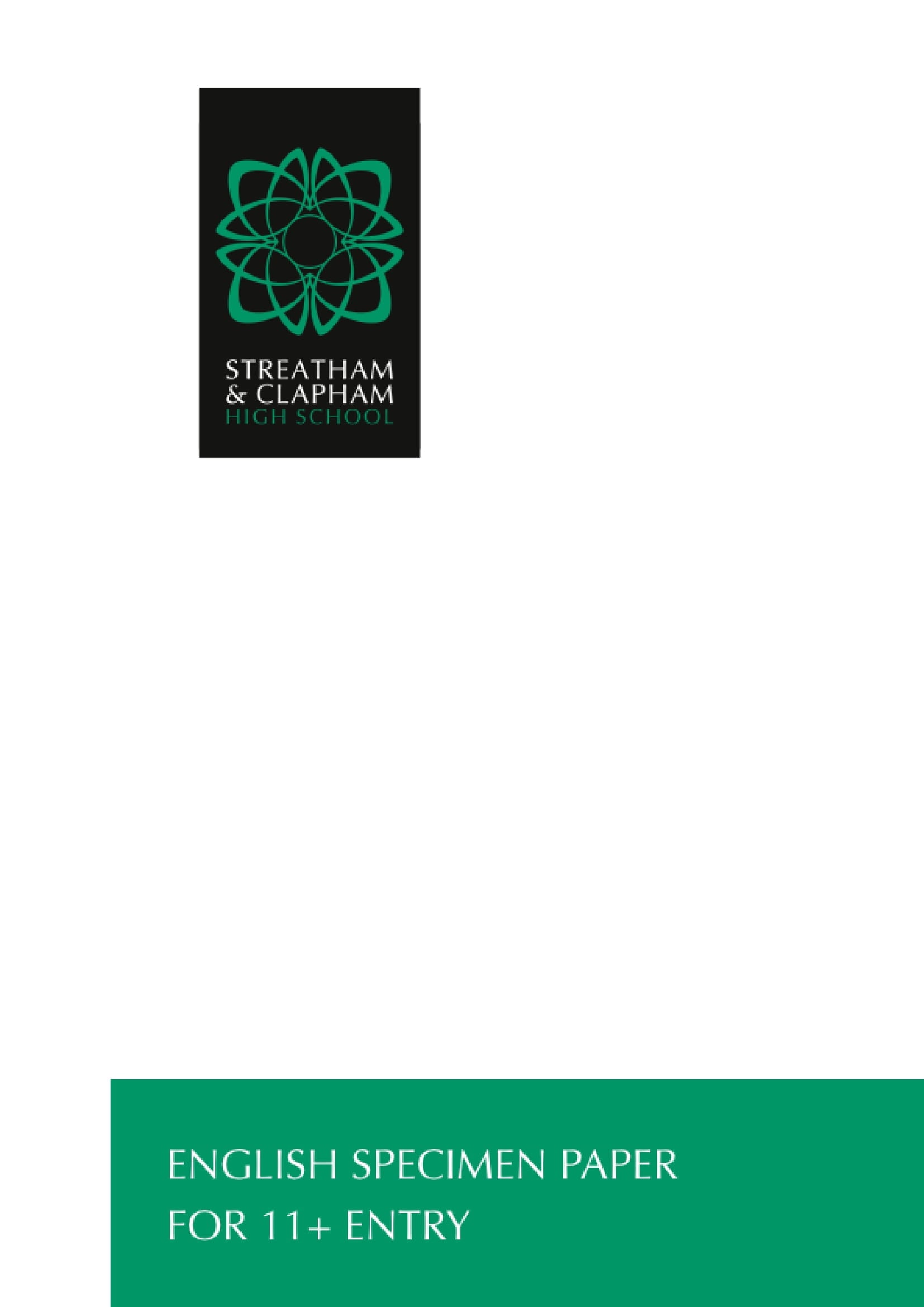 Streatham & Clapham High School: 11+ English  [Version: 1]