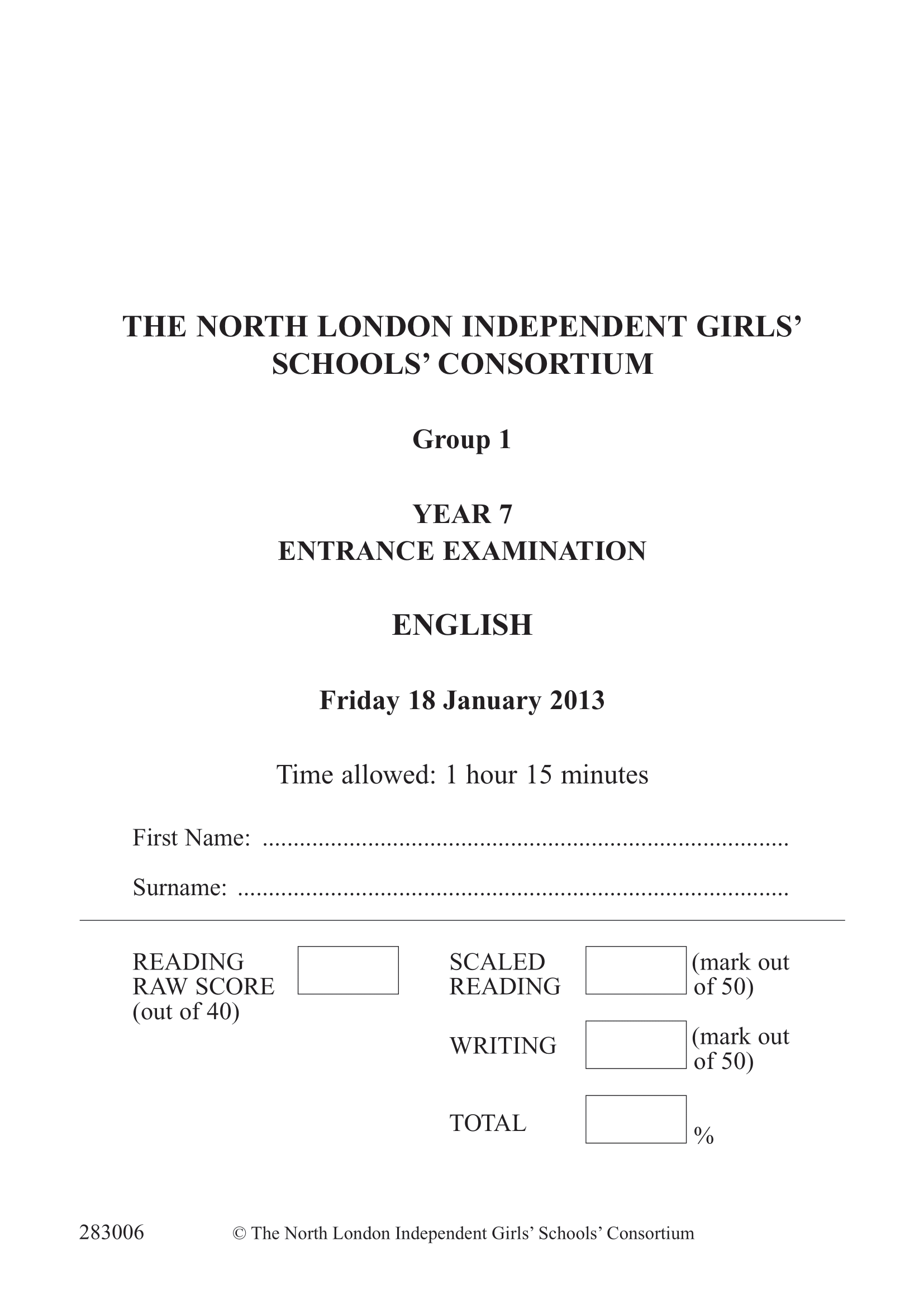 Free English 11+ Papers Collection
